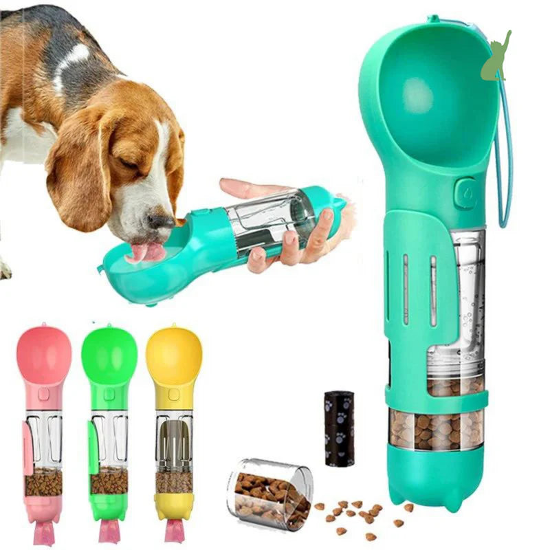 Botella Multifuncional para Mascotas 4 en 1