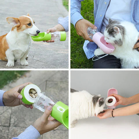 Botella Multifuncional para Mascotas 4 en 1